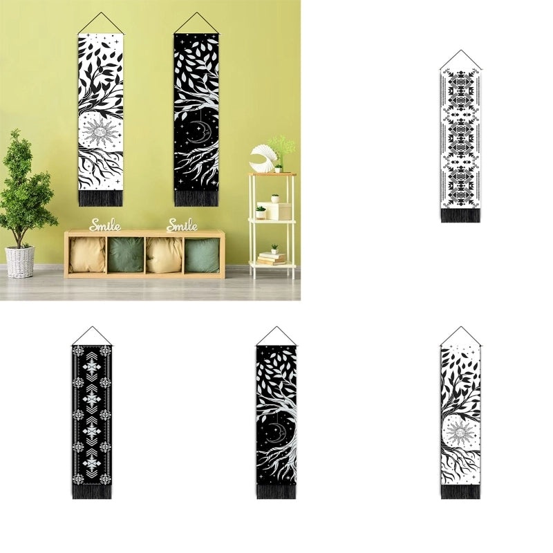 Nordic Sun and Moon Wall Tapestry Cotton Linen Blend Home Decor|Home Decor & Wall Art