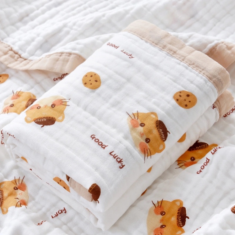 Soft Baby Bath Towel | Newborn Six-layer Gauze Cotton Absorbent Bath Quilt | Baby Care Essentials|婴儿用品