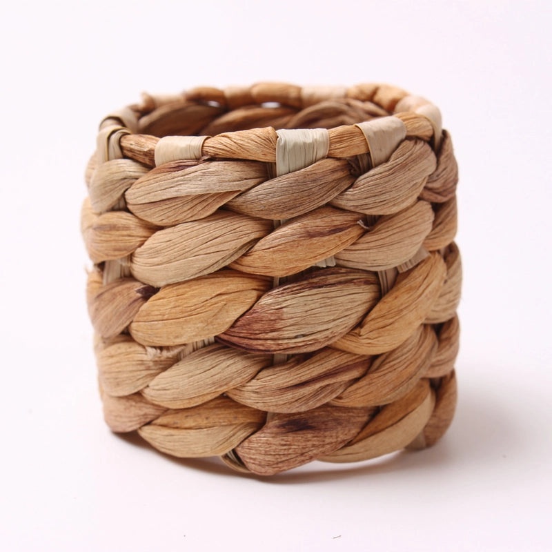 Natural Hemp Rope Napkin Rings - Set of 6 Casual Solid Color Holders | Home & Dining Table Accessories