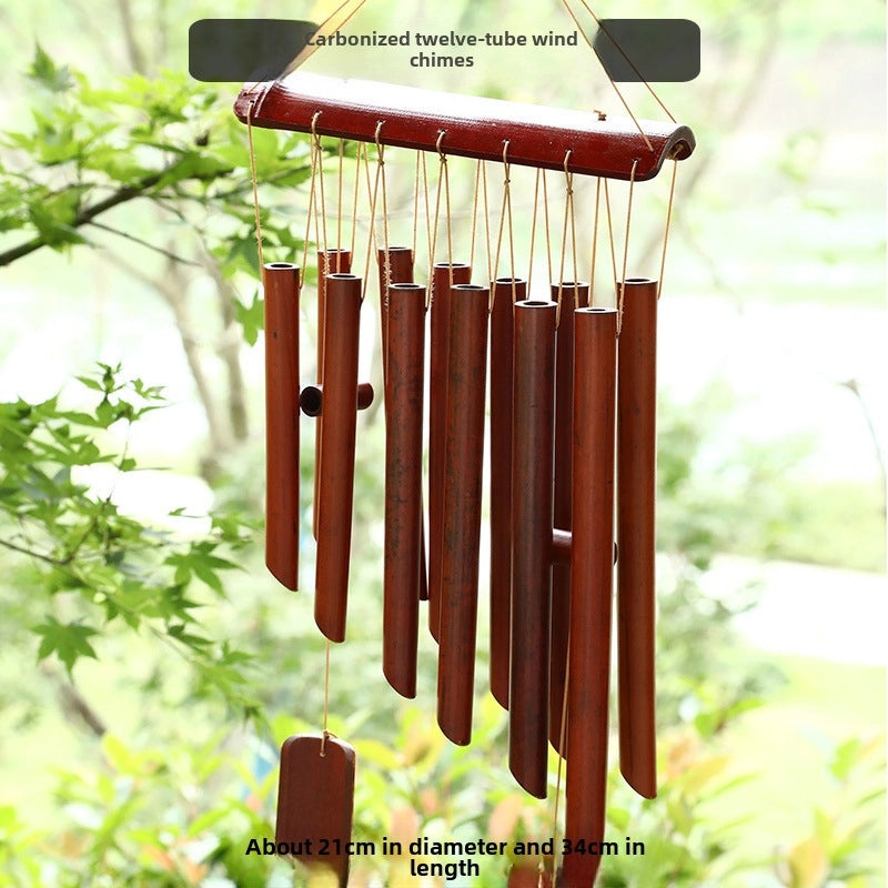 Bamboo Wind Chime Decorative Hanging Ornament Feng Shui Lucky Gift Bamboo Tube Bell | Home Decor