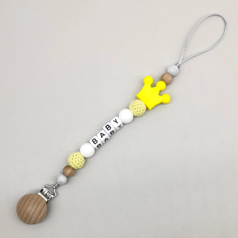 Adorable Baby Letter Crown Hair Clip with Plastic, Wood, and Silica Gel Materials | Baby Accessories