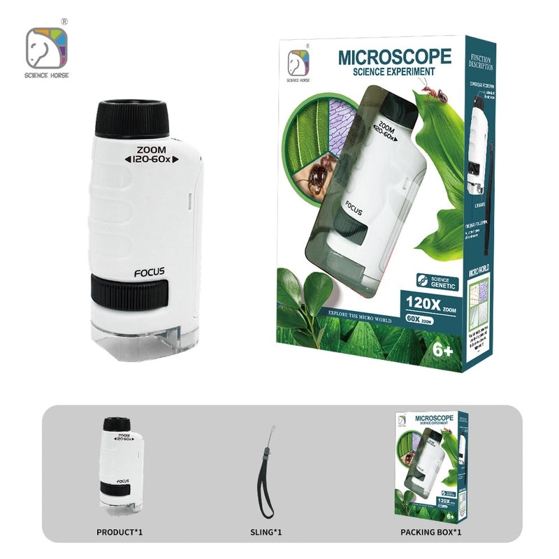 Portable Kids Microscope Science Experiment Kit for Students | Educational Toys & Learning Tools