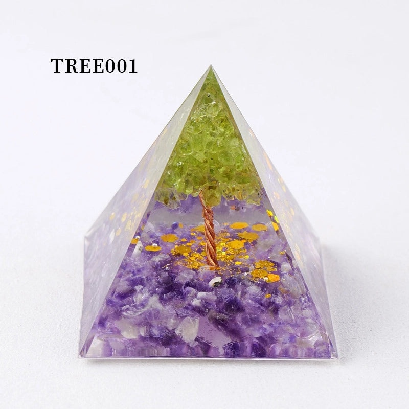 Minimalist Natural Crystal Pyramid Ornament Small Conical Decorative Crystal Piece|Home Decor Accessories