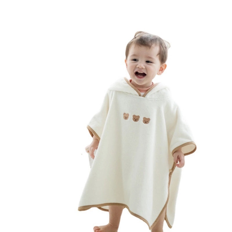 Kids Hooded Cotton Bathrobe Quick-Dry Absorbent Beach Towel for Boys and Girls|Children's Bath Towels and Robes