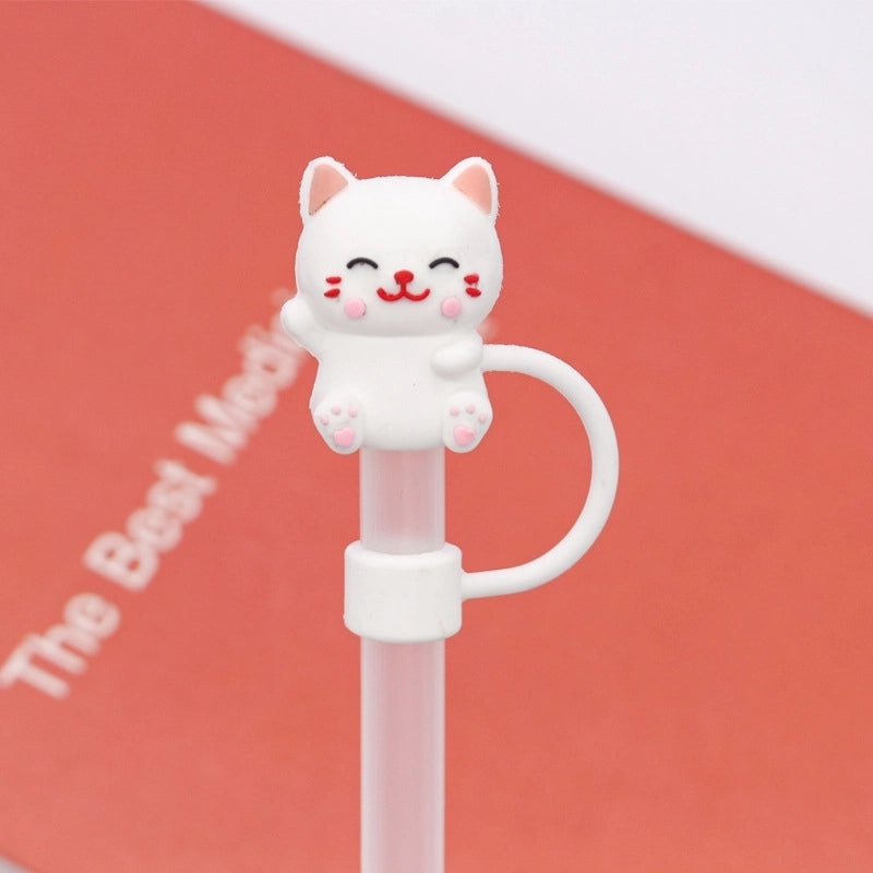 Silicone Animal Straw Cap Cover - Cute Casual Decorative Drink Accessory | Drinkware Accessories