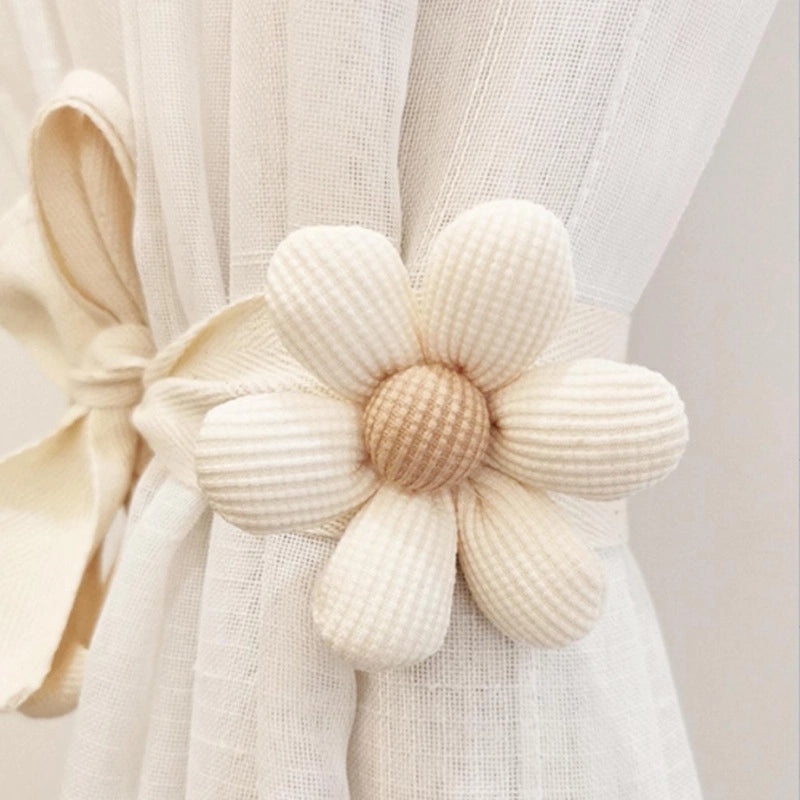 Modern Simple Tassel Curtain Tieback with 3D Flower Design | Home Decor