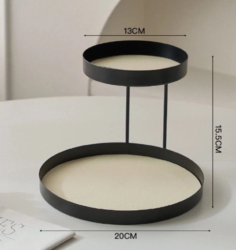 Nordic Style PU Leather Iron Storage Rack for Bathroom | Home Storage & Organization