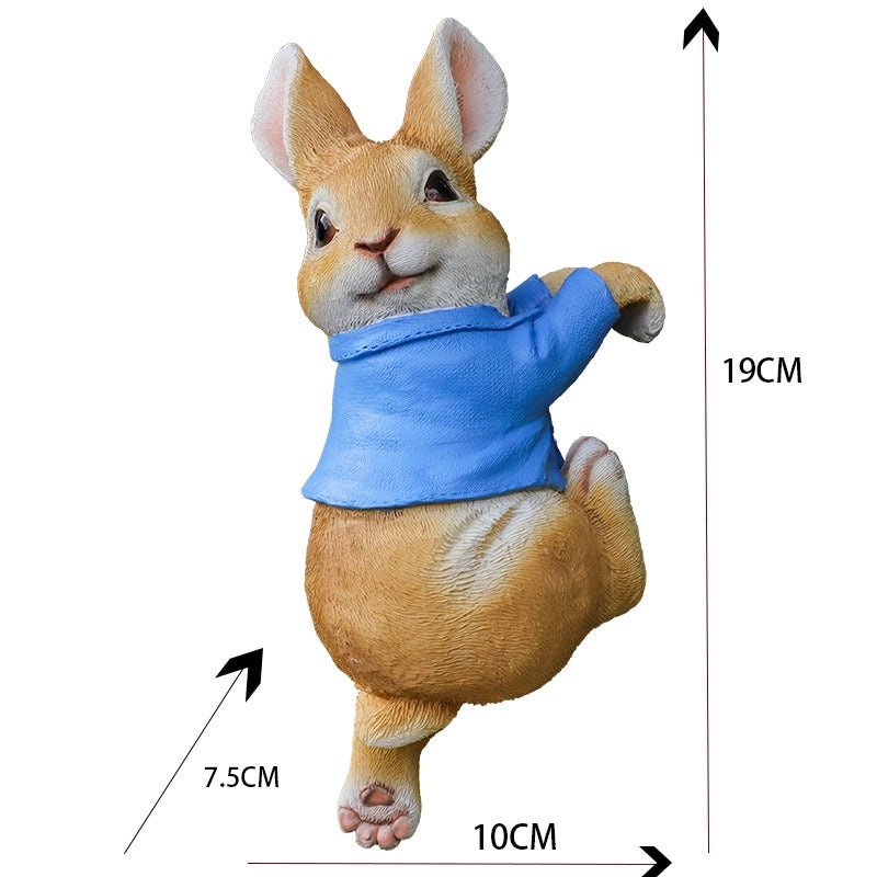 Cute Rabbit Resin Figurines in Cartoon Style|Home Decor & Collectibles