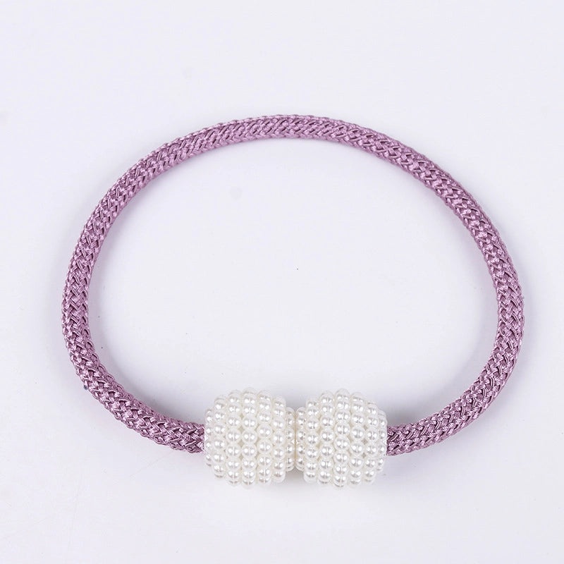 Retro Elegant Geometric Pearl Curtain Tieback for Home Decor