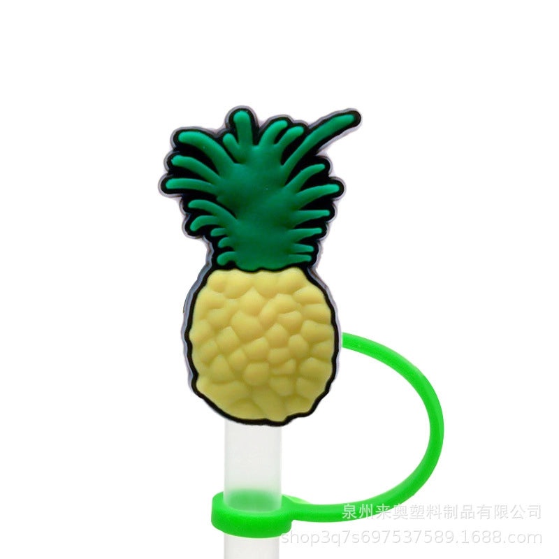 Cute Fruit Plant Silicone Straw Cap Dust Cover Personalized PVC Drink Straw Sleeve|Drinkware Accessories