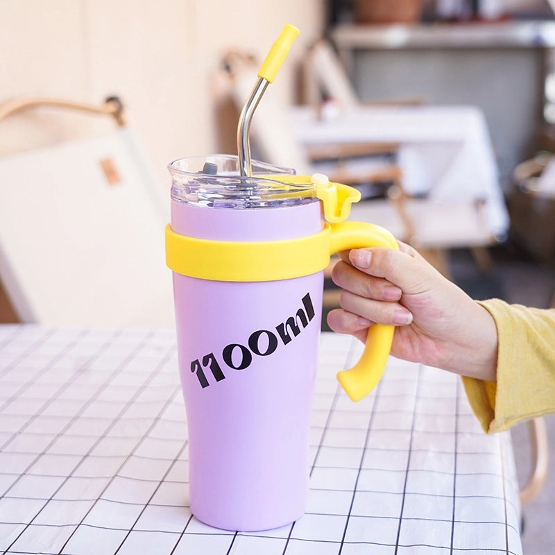 Casual Stainless Steel 304 Thermos Cup with Letter Design 201 Grade | Drinkware & Thermos Bottles