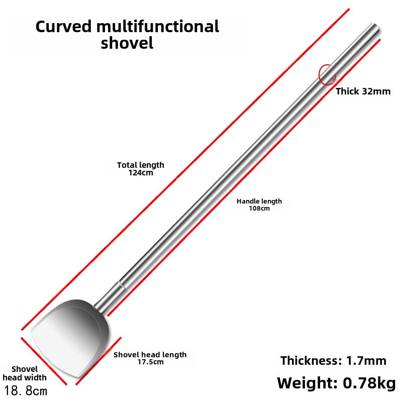 Stainless Steel Long Handle Spatula Chef Cooking Spoon Large Commercial Serving Porridge Spoon|Kitchen Utensils