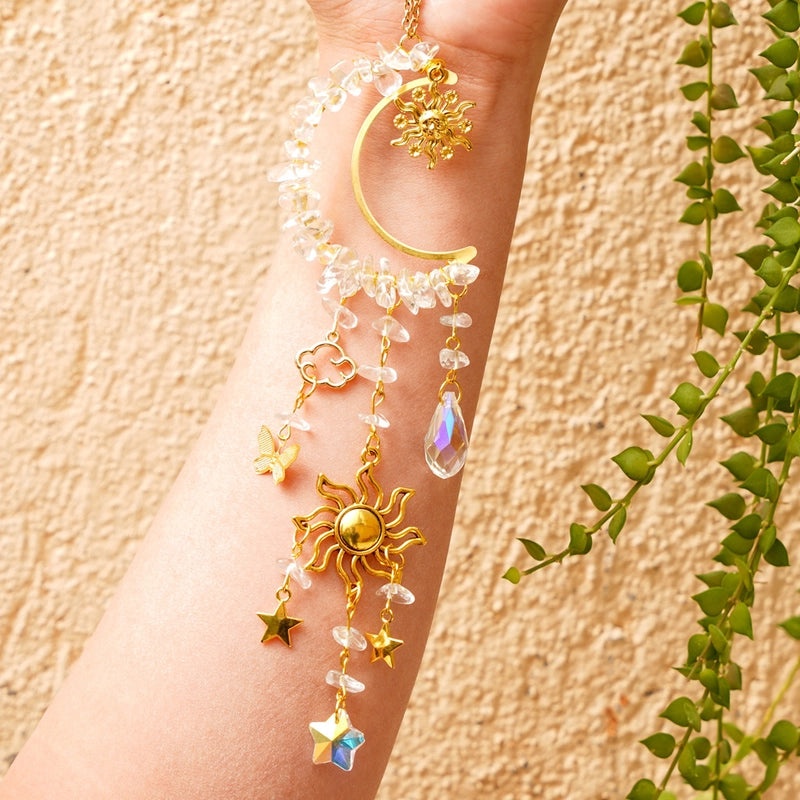 2 Pieces Bohemian Moon Crystal Suncatchers for Wall Decor|Home Decor