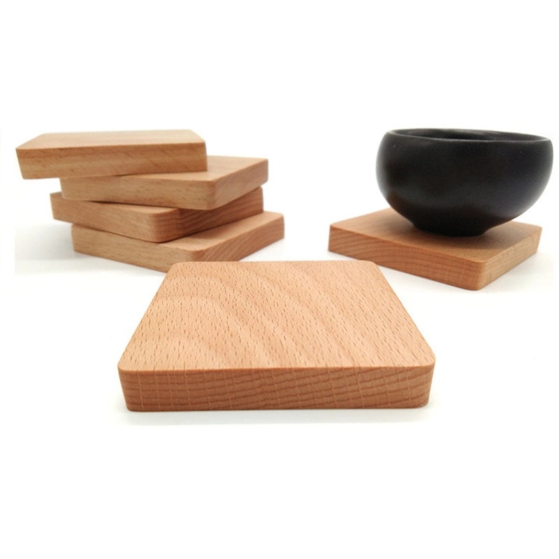 Engraved Wooden Tea Coaster Set Japanese Style Heat Insulation Mat Durable Cup Holder | Home & Kitchen > Drinkware Accessories