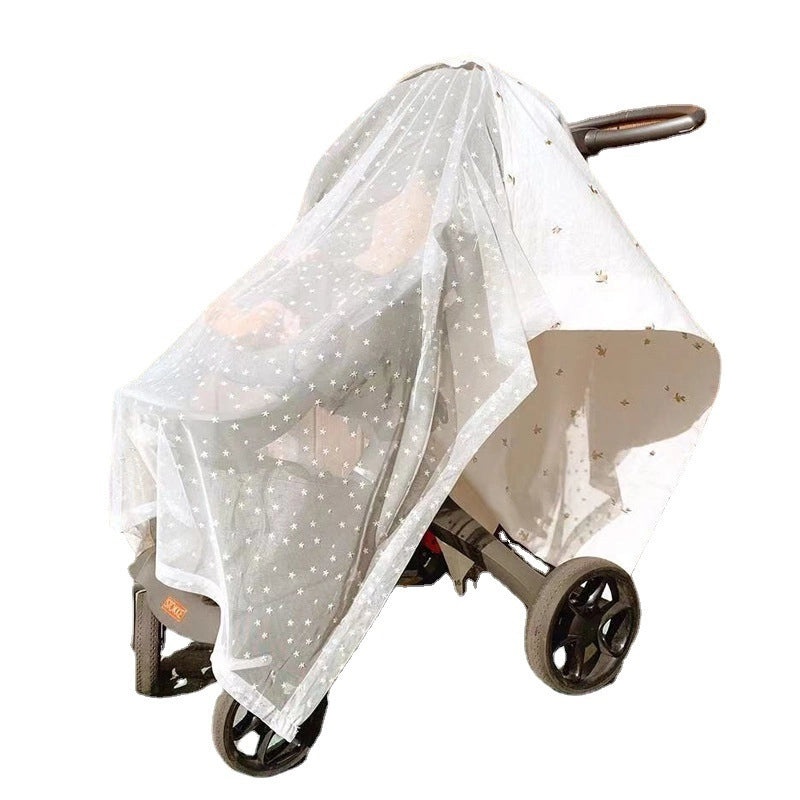 Korean Embroidered Baby Stroller Mosquito Net Full Breathable Cover Dustproof Essential|Baby Stroller Accessories