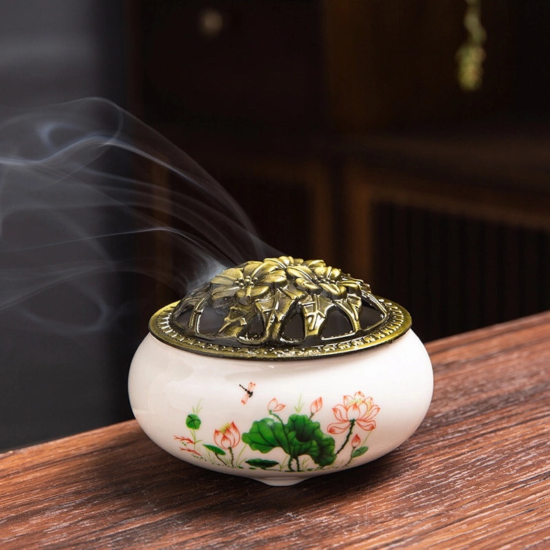 Ceramic Incense Burner Aromatherapy Plate Small Tower Temple Kiln Holder Home Decor|Home Decor & Aromatherapy Accessories