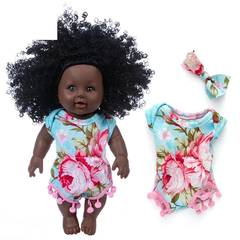 12 Inch African Baby Girl Doll Realistic Simulation Newborn Baby Doll|Dolls & Accessories