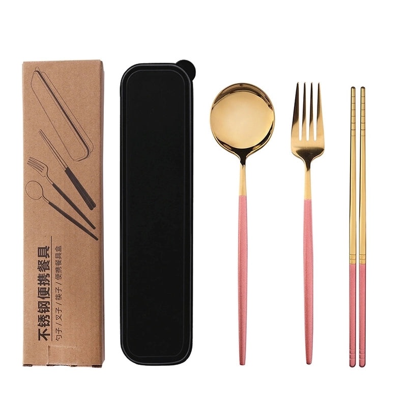 Stylish Solid Color Stainless Steel Tableware Set for Everyday Use | Kitchen & Dining