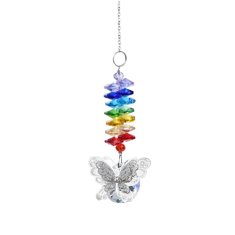 Minimalist Butterfly Crystal Suncatcher Wind Chime Decorative Wall Hanging|Home Decor