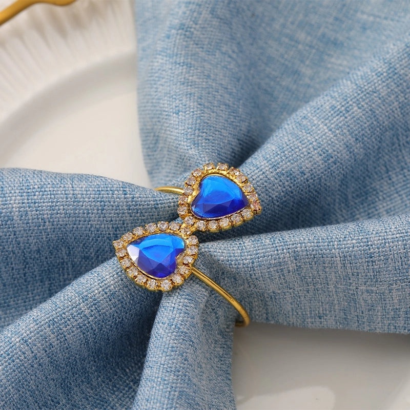 Valentine's Day Red Heart Flower Alloy Napkin Ring Casual Elegant Pastoral Style 1 Piece|Home Decor Tableware