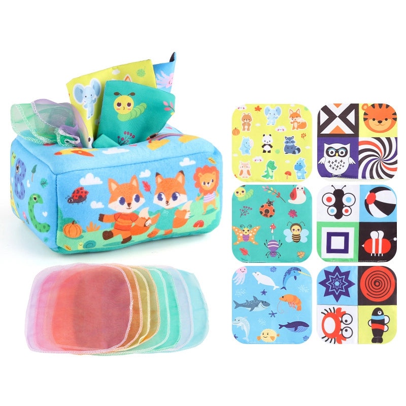 Baby Educational Simulation Cloth Book Toy with Digital Traffic Design and Ringing Tissue Box for Christmas|Baby Early Education Toys