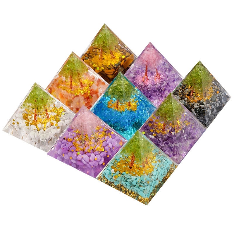 Minimalist Natural Crystal Pyramid Ornament Small Conical Decorative Crystal Piece|Home Decor Accessories