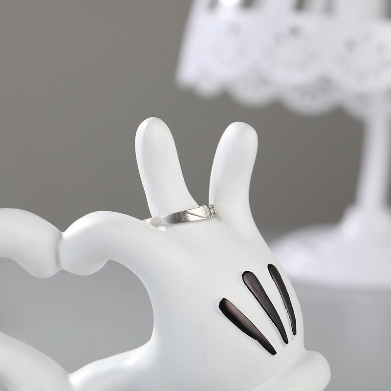 Cute Cartoon Heart Gesture Resin Ornaments for Home Decor | Decorative Figurines