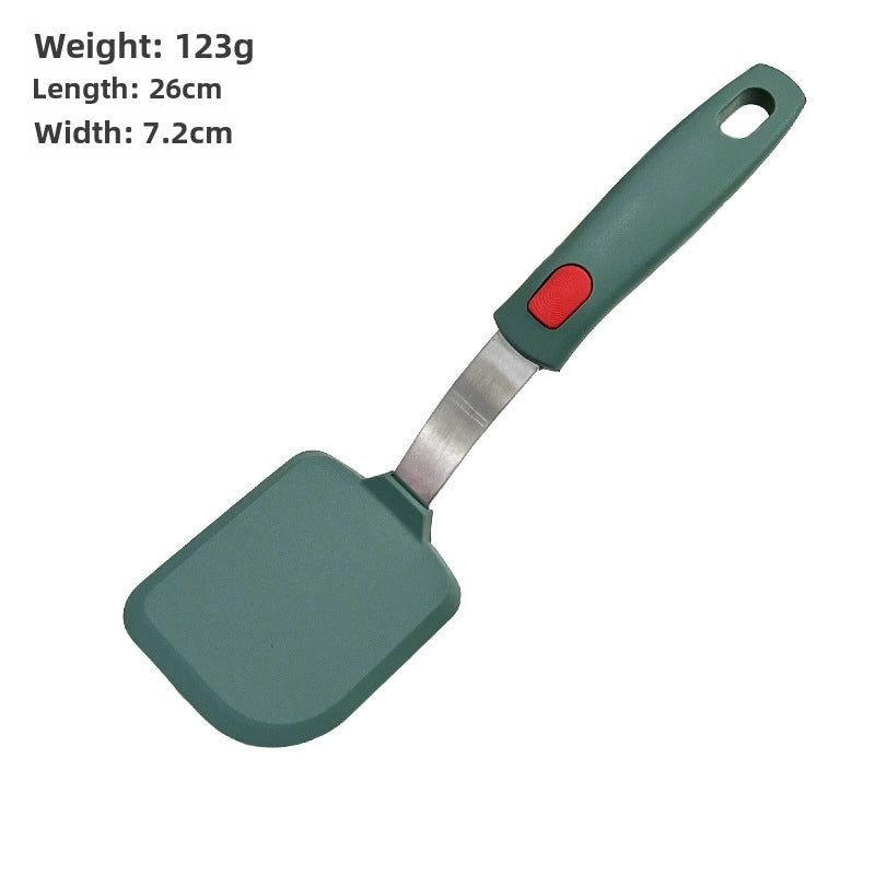 Dark Green Silicone Cooking Spatula with Stainless Steel Handle | Kitchen Utensils