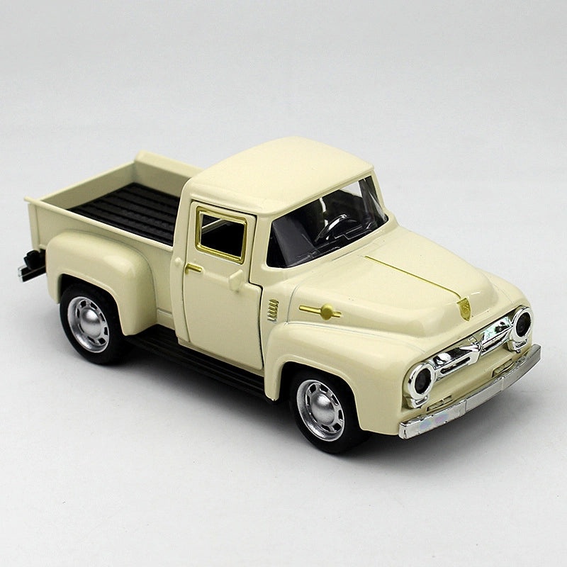 Retro Metal Pickup Car Model Ornament Classic Alloy Toy Vehicle Gift|Car Accessories