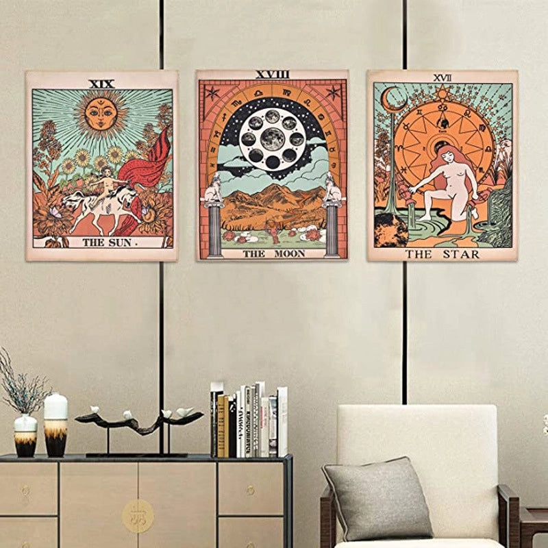 Bohemian Retro Sun Abstract Wall Tapestry in Polyester | Home Decor & Wall Art