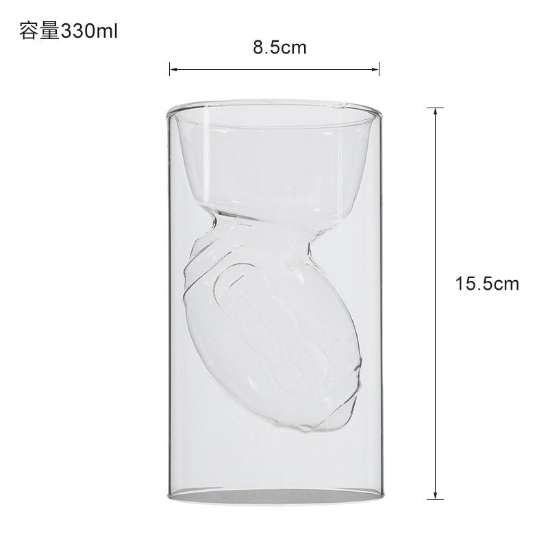 Elegant Solid Color Floral Glass Wine Tumbler | Glassware & Drinkware