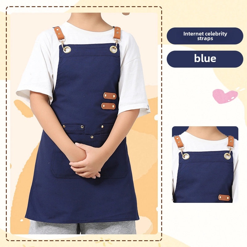 Waterproof Oil-proof Canvas Apron Stain-resistant Custom Kitchen Catering Studio Workwear|Kitchen Aprons & Protective Wear