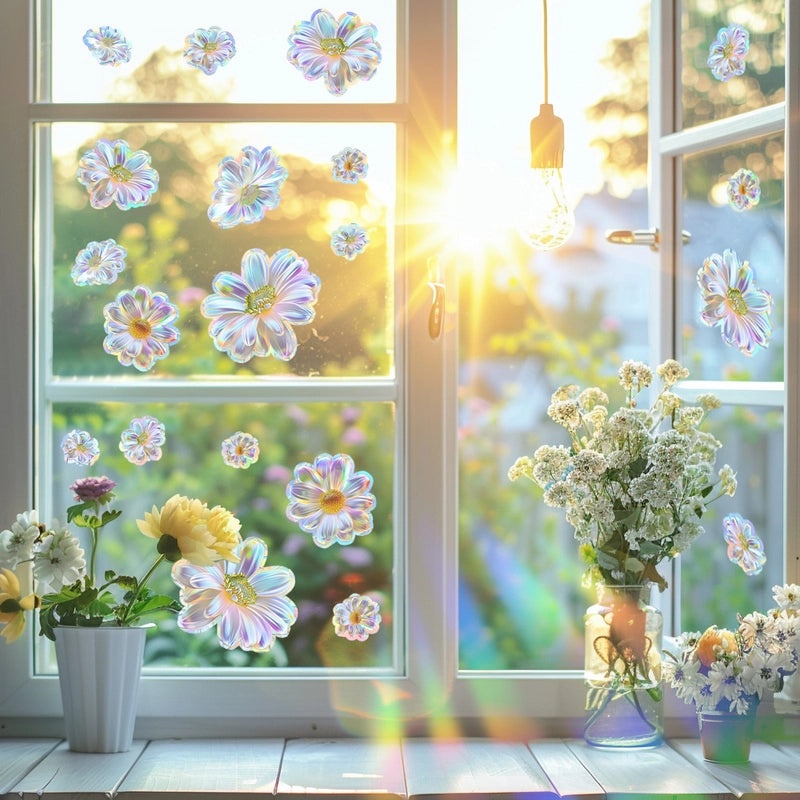 Modern Simple Floral PVC Window Decals for Casual Elegant Wall Decoration|Home Decor Wall Stickers