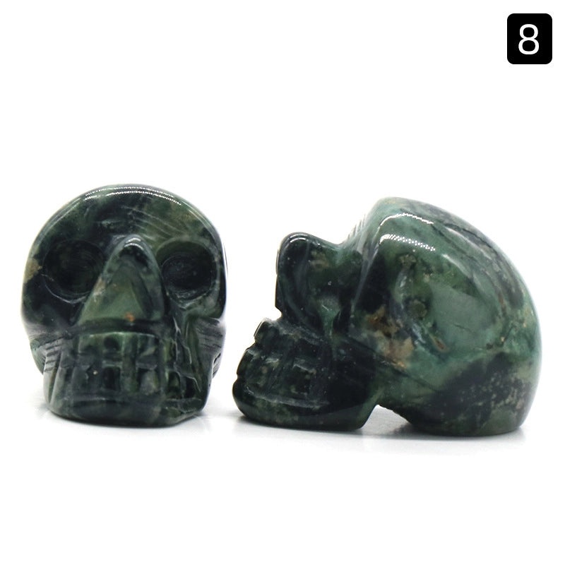 Halloween Vintage Skull Natural Crystal Agate Ornament | Home Decor & Seasonal Accessories