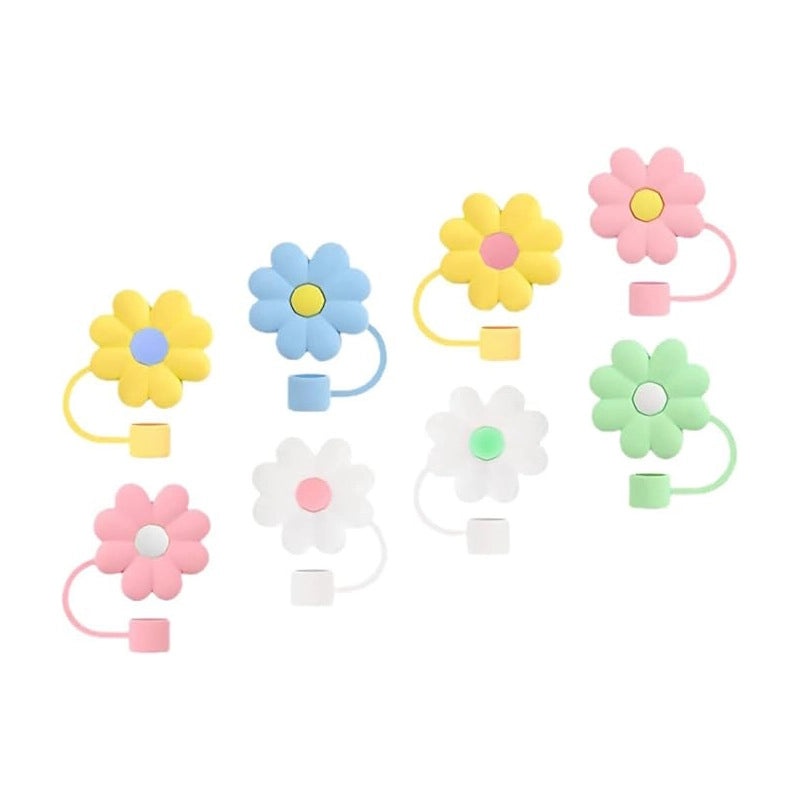 Adorable Floral Silicone Straw Cap 1pc | Drinkware Accessories