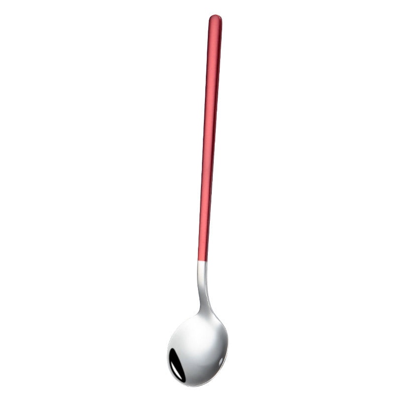 网红小圆勺304不锈钢甜品勺咖啡搅拌勺钛金小勺礼品|餐具厨具