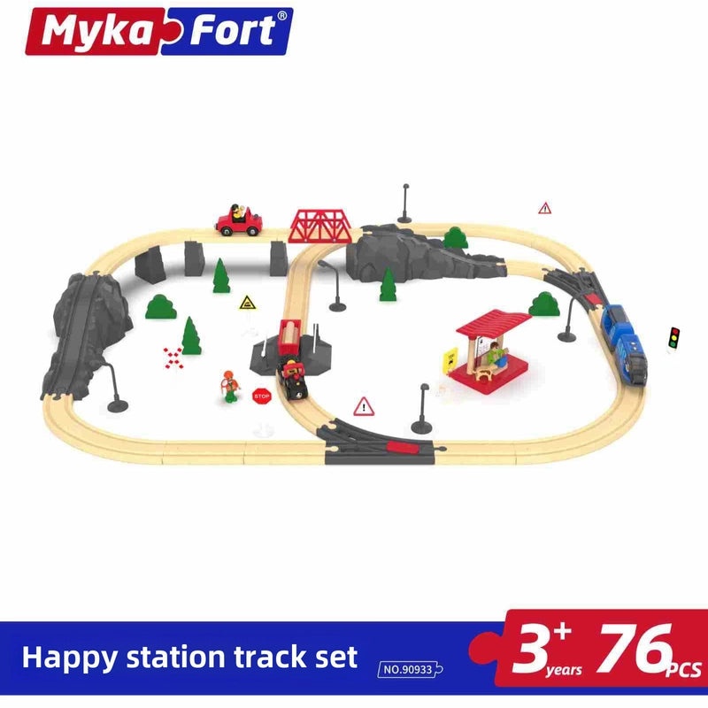 Wooden Thomas Train Puzzle Toy | Kids DIY Magnetic Wooden Track Set | Compatible Small Train Building Blocks | Children's Educational Toy | Woode