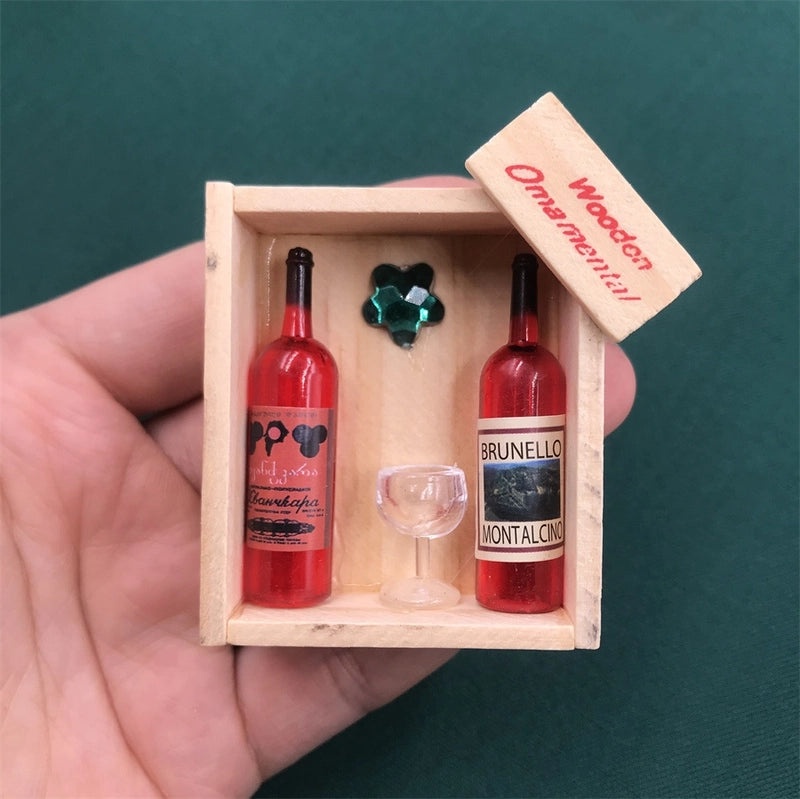 Cute 3D Red Wine Bottle Fruit Wooden Fridge Magnets for Kitchen Decoration|Home & Kitchen Accessories