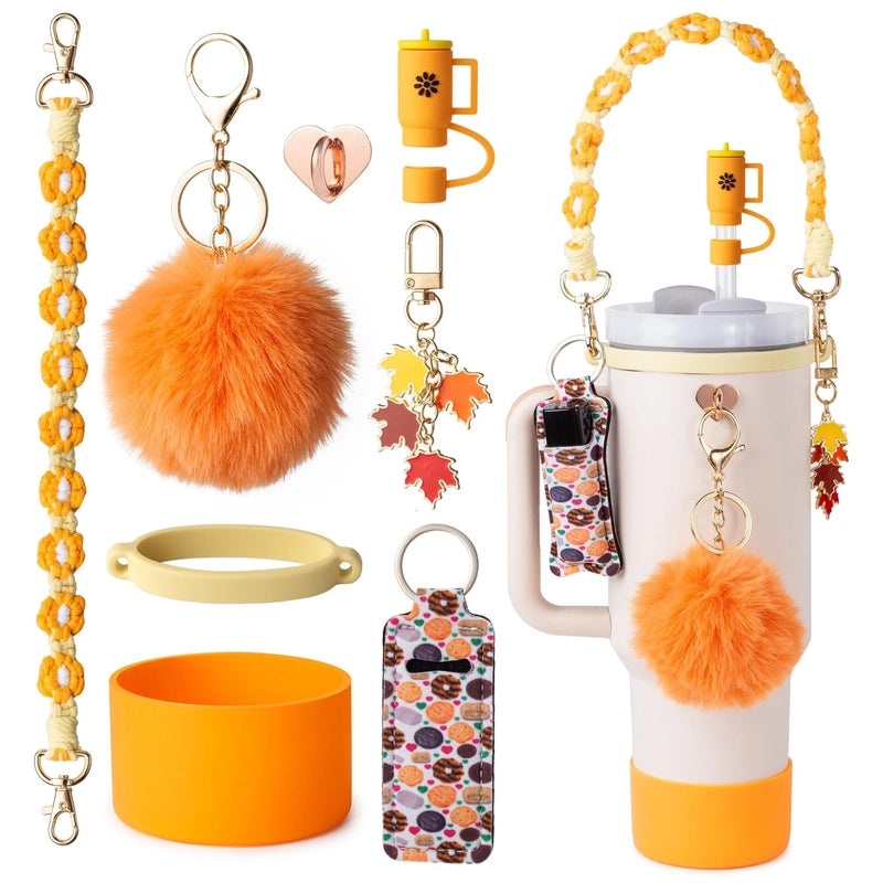 Multicolor Nylon Plush Silica Gel Straw Caps Set for Casual and Elegant Drinkware | Kitchen & Dining Accessories