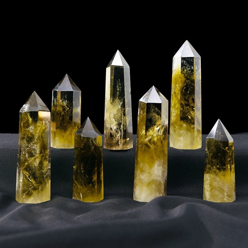 Natural Brazil Citrine Crystal Column Rough Stone for Home and Desktop Decoration|Home Decor Crystals
