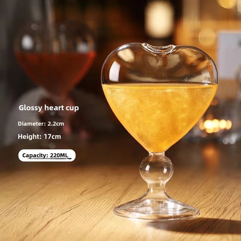 Red Love Cup with Straw Glass for Bar and Cocktail | Drinkware & Bar Accessories