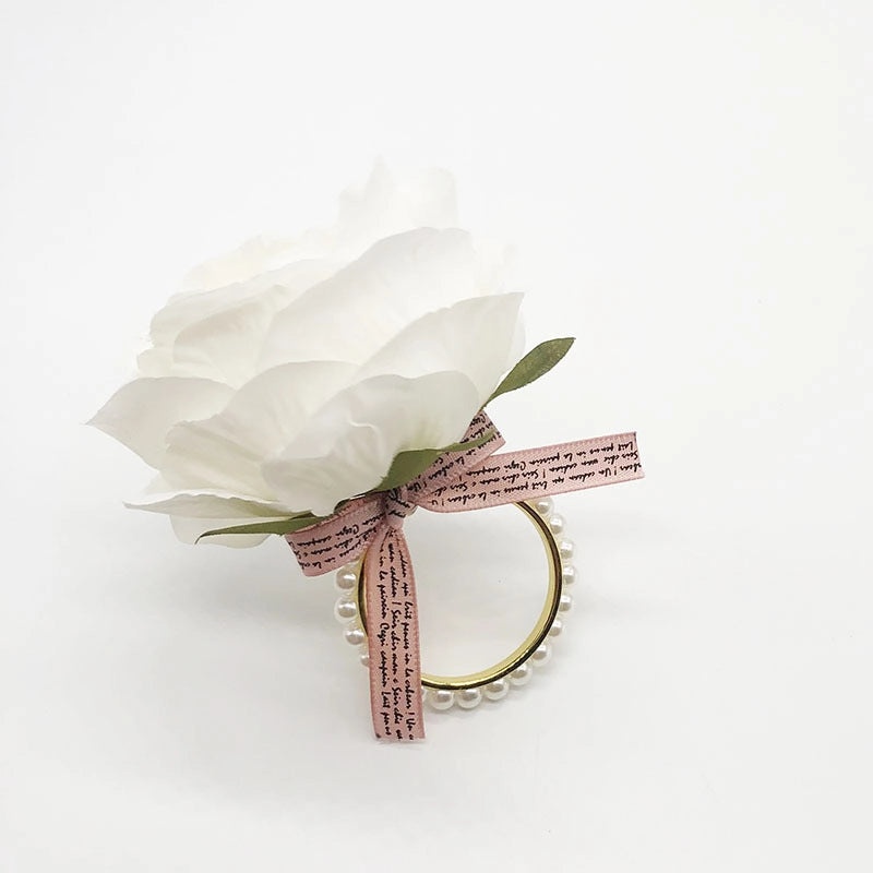 Elegant Floral Plastic Napkin Ring for Valentine's Day Casual Decor | Dining & Tableware