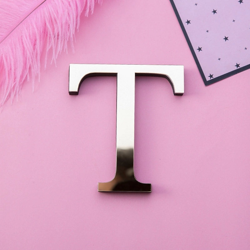 Golden Acrylic Mirror Letters Wall Decal EVA Foam Art Creative Home Decor | Home Decor & Wall Stickers