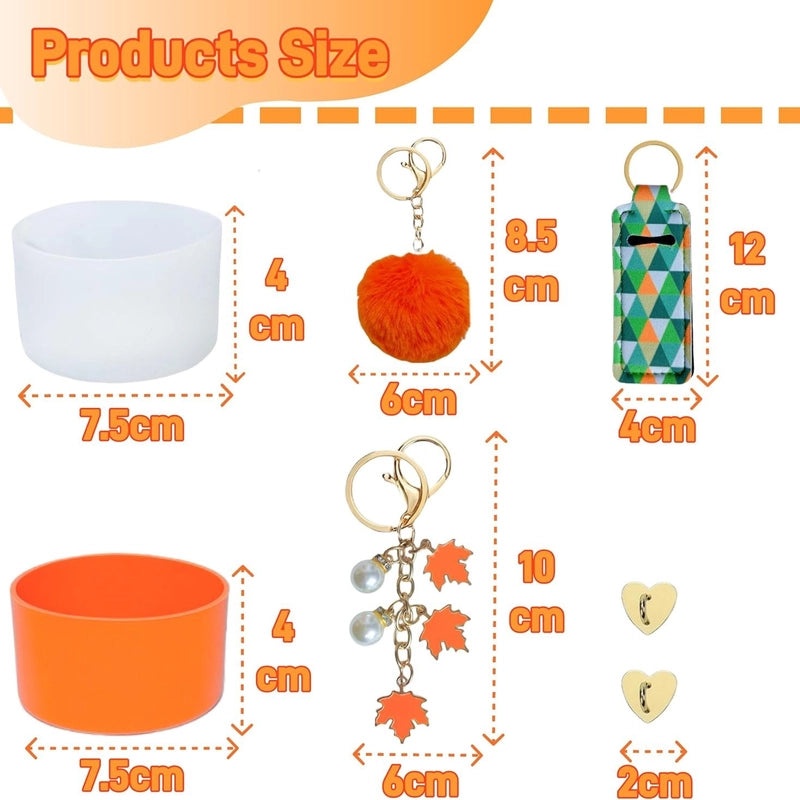 Maple Leaf & Red Heart Silicone Cup Sleeves Set | Drinkware Accessories