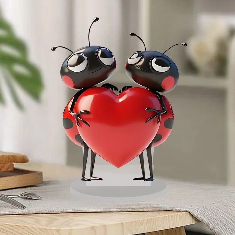 Cartoon Heart Shape Ants Acrylic Valentine’s Day Decorative Ornaments|Home Decor & Seasonal Decorations