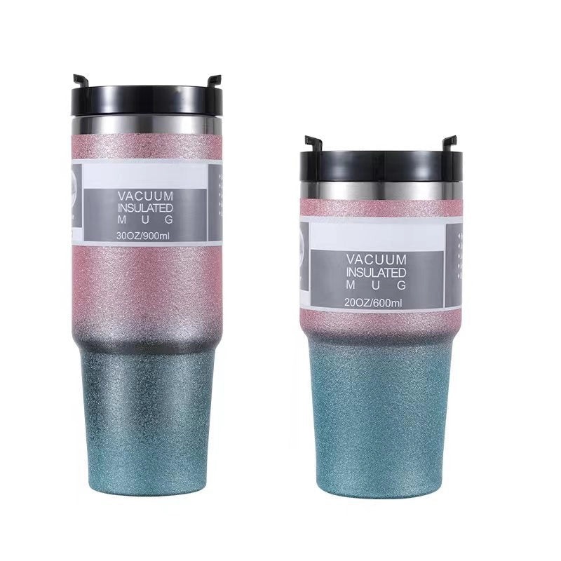 Stainless Steel Thermos Cup with Casual Letter Design and Solid Color | Drinkware & Thermoses