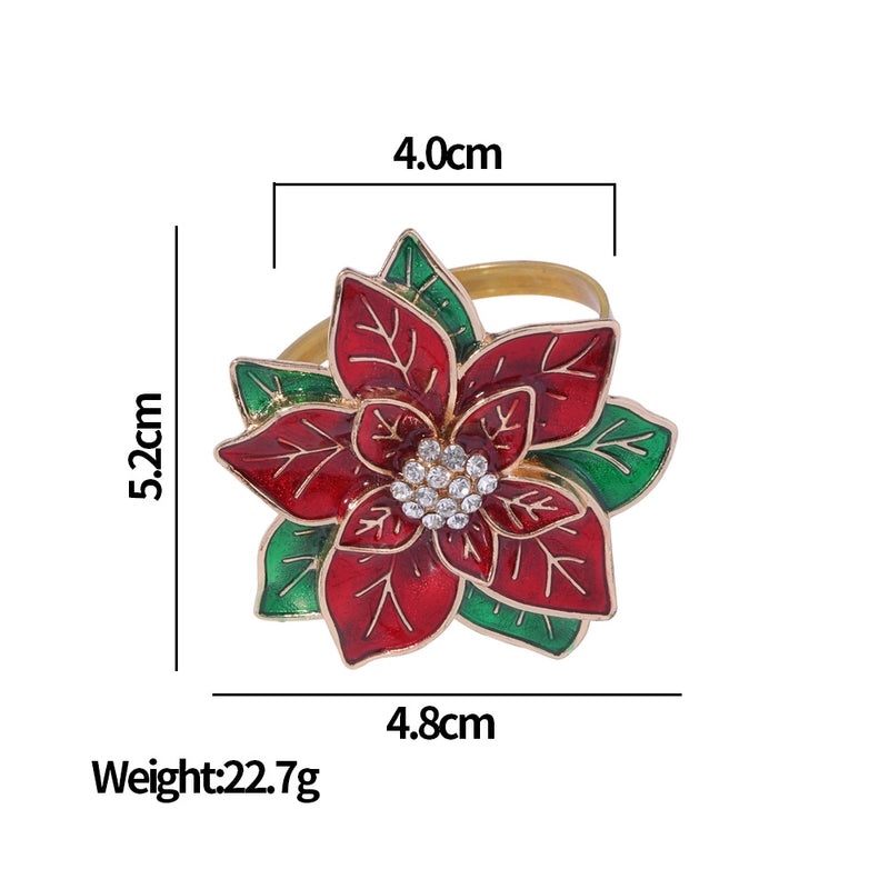 Elegant Floral Alloy Napkin Ring for Christmas Casual Dining | Tableware & Napkin Rings