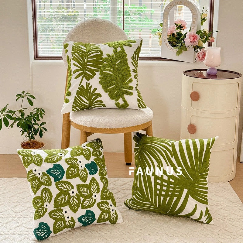 Minimalist Cotton Linen Plant Print Pillow Covers for Couch Sofa Decoration|Home Decor Pillows