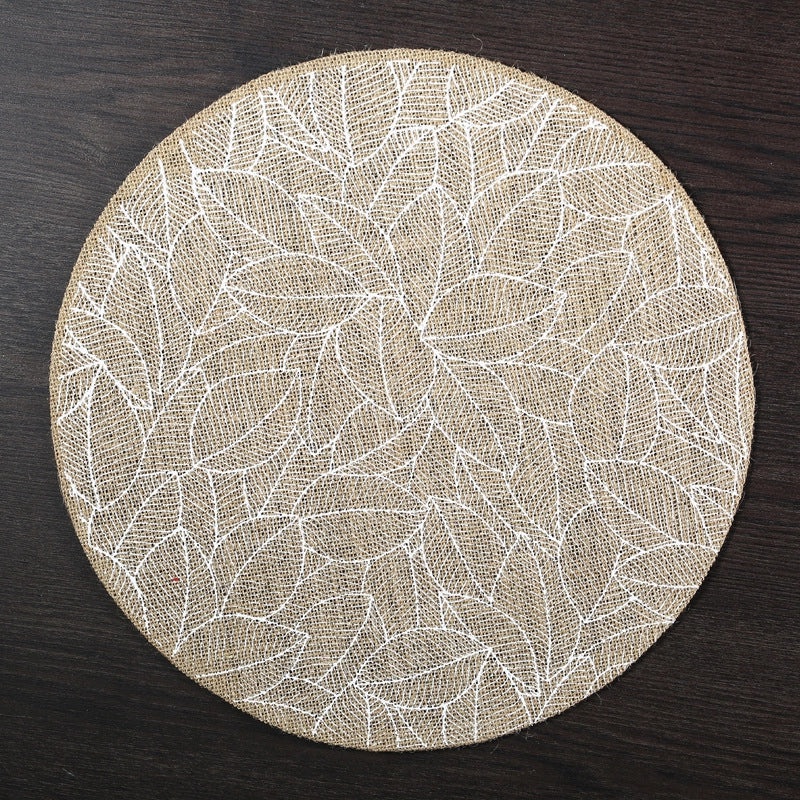 Chinoiserie Style Wooden Placemat for Vacation Dining Solid Color|Home Decor Tableware