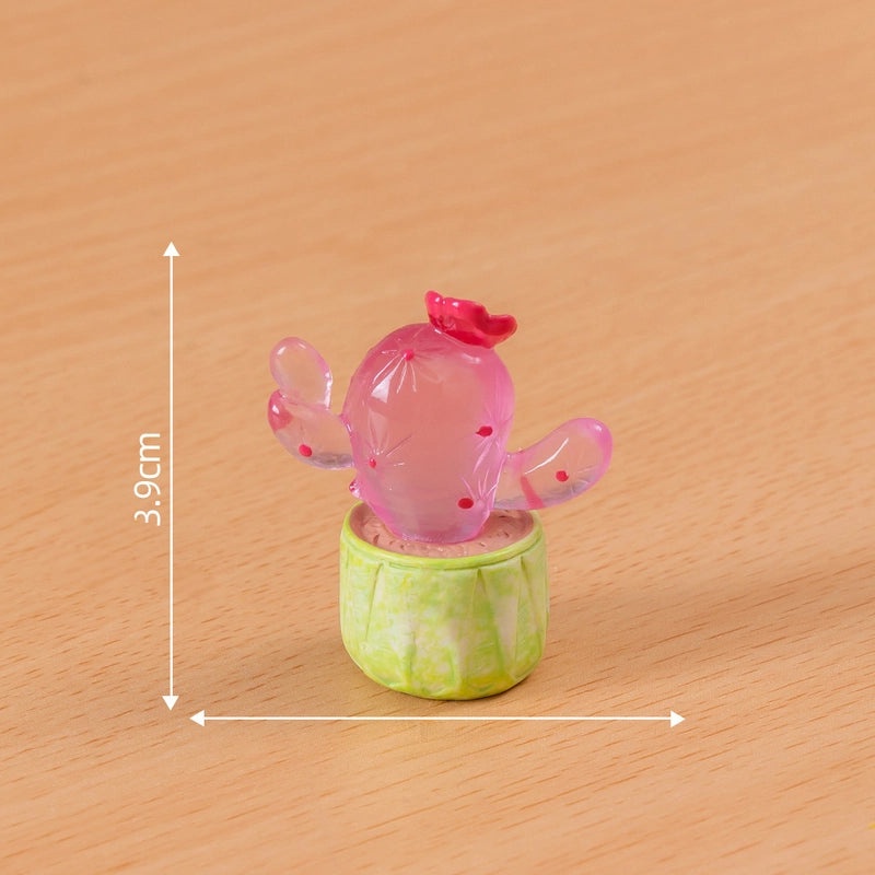 Miniature Fluorescent Cactus Hairpin Creative Micro Landscape Desktop Garden Ornament|Home Decor Accessories